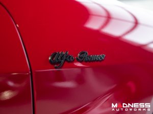 Alfa Romeo Emblems & Badges Kit - Black - "Alfa Romeo" + "Sportiva" Emblems + 2 AR Badges